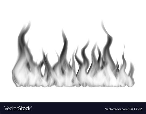 wide black fire flames  white royalty  vector image