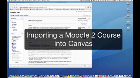 importing  moodle   canvas youtube