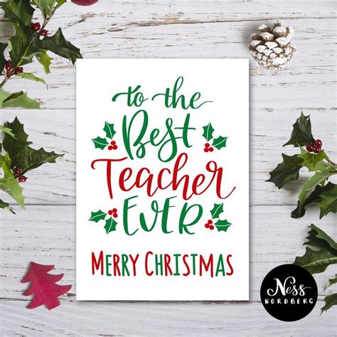 teacher  hand lettering merry christmas card christmas