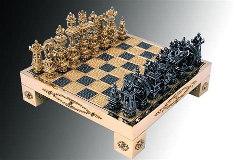fancy  solid gold diamond encrusted chess set
