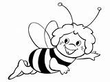 Bee Coloring Bumble Pages Biene Clipart Abeille Colorier Baby sketch template