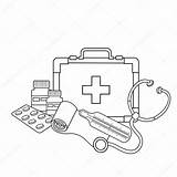 Ausmalbild Ausmalbilder Inyeccion Profession Krankenhaus Fototapete Krankenwagen Arztes Instrumente Myloview Hilfe Ausblenden sketch template