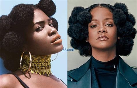 rihanna rips reniss signature afro hairstyle for british