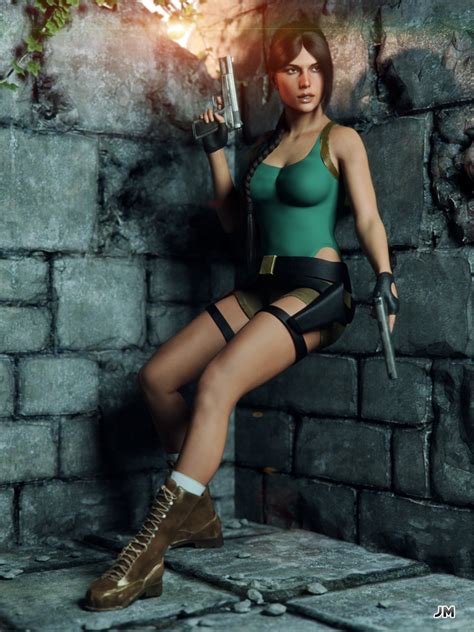 Lara Croft Cautious Danger By Javiermicheal On Deviantart