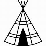 Teepee Shelter Icons sketch template