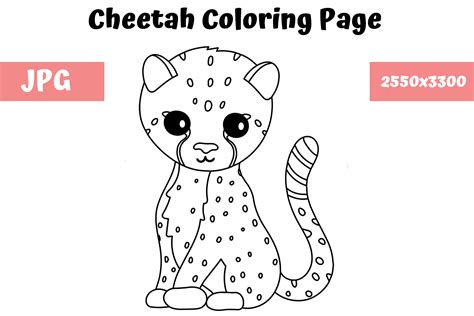 ideas  coloring cheetah coloring page