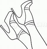 High Drawing Heel Heels Draw Shoes Stiletto Stilettos Coloring Pages Dragoart Outline Easy Shoe Step Drawings Ausmalbilder Getdrawings Canvas Choose sketch template