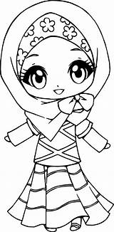 Muslim Coloring Girl Pages Drawing Printable Anime Islamic Kids Girls Color Sketch Sheets Getdrawings Getcolorings Print Kid Chibi Drawings Unique sketch template
