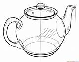 Drawing Teapot Draw Tea Cup Step Easy Life Saucer Pot Still Beginners Tutorials Supercoloring Simple Drawings Pencil Sketch Kids 3d sketch template