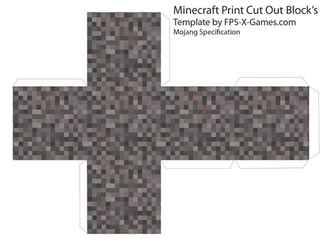 papercraft template minecraft gravel block