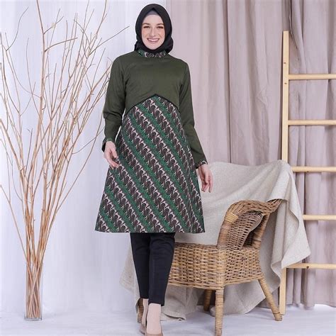 [35 ] Model Baju Tunik Wanita Modern Batik And Brokat