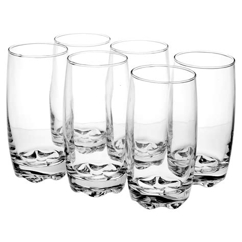 6 Pcs 375ml Drinking Glasses Set Cups With Thick Base For Juice Water