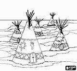 Campamento Indios Tipis Indio Tribu Indianen Indianer Kamp Llanura Kleurplaten Malvorlagen Native Kleurplaat Indiase Indians Camp Tiendas Tents Jefe Tenda sketch template
