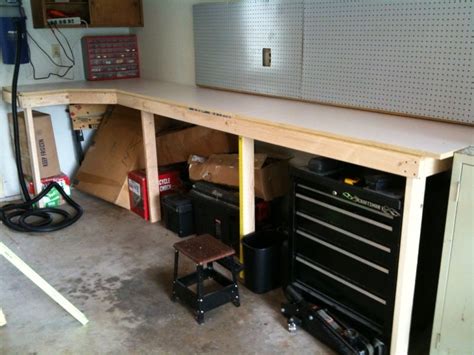 cheap  easy garage workbench  steps