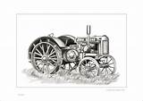 Vintage Tractor Deere John Drawing Tractors Drawings Old Pencil Sketch Pyrography Barns sketch template