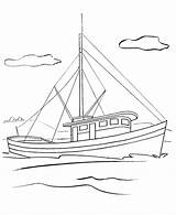 Boat Coloring Pages Fishing Boats Color Sheets Ships Outline Ship Vehicle Planes Popular Types Different Coloringhome Library Clipart Bluebonkers sketch template