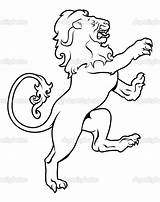 Lion Rampant Heraldic Coat Arms Crest Stock Illustration Hind Legs Clipart Its Those Found Shield Vector Standing Depositphotos Coloriage Krisdog sketch template