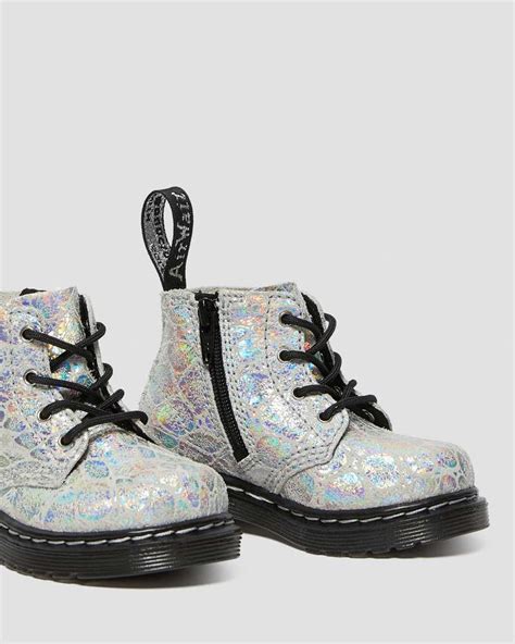 infant  metallic suede boots dr martens