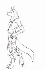 Anthro Lineart Furry sketch template