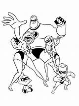 Incredibles Superhero Mewarnai Incredibili Keluarga sketch template
