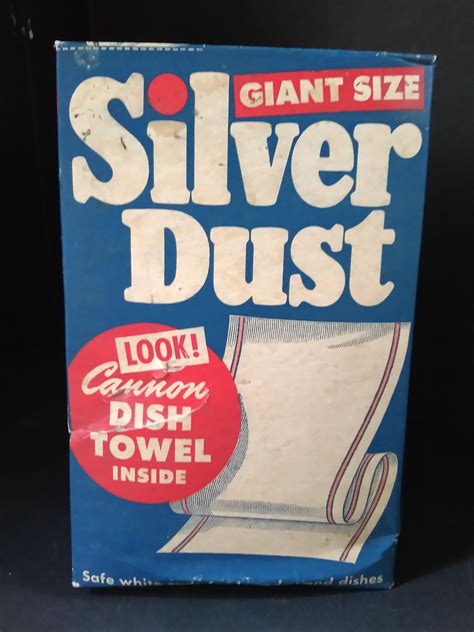 vintage laundry soap silver dust giant size  dish towel   jeffsvintagecurios  etsy
