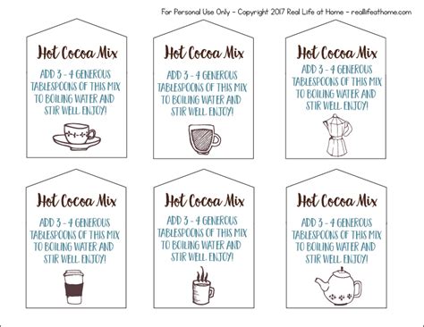 hot chocolate   jar mix recipe   printable tags