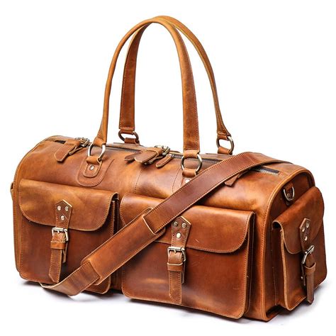 leather carry  bag mens leather overnight bag leather handbags bags