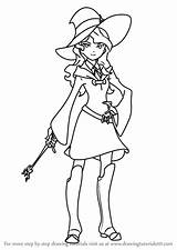 Witch Little Academia Diana Cavendish Draw Drawing Anime Step sketch template