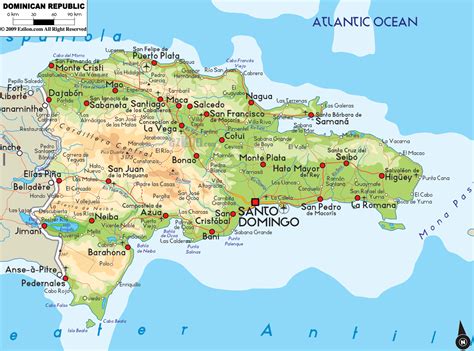 physical map of dominican republic ezilon maps
