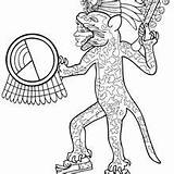 Coloring Pages History Jaguar Warrior Quetzalcoatl Prehistory Huitzilopochtli Coyote Pyramid Owl Color Ehecatl sketch template