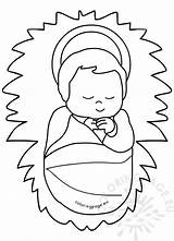 Jesus Baby Manger Printable Coloring sketch template