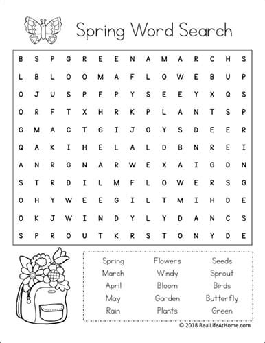 word search  spring