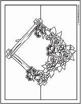 Coloring Rustic Pages Flower Flowers Bouquet Wreath Garland Roses Pdf Print Drawings Colorwithfuzzy sketch template