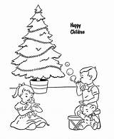 Christmas Coloring Tree Happy Traceable Presents Children Clipart Pages Printable Library Print Kids Go sketch template