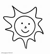 Coloring Sun Smiling Kindergarten Printable Pages Sheets Nature sketch template