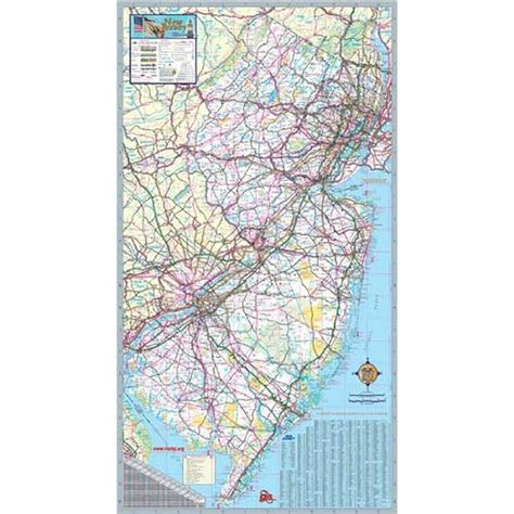 jersey state official executive laminated wall map walmart