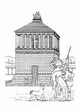 Disegno Mausoleo Babilonia Halicarnassus Alicarnasso sketch template