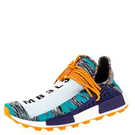 pharrell williams  adidas multicolor cotton knit solar hu nmd sneakers size  adidas
