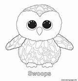 Ty Coloring Beanie Pages Boo Swoops Boos Printable Stuffed Slush Babies Owl Print King Penguin Color Kids Animal Baby Party sketch template