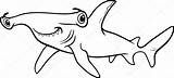 Squalo Colorare Martello Shark Hammerhead Depositphotos sketch template