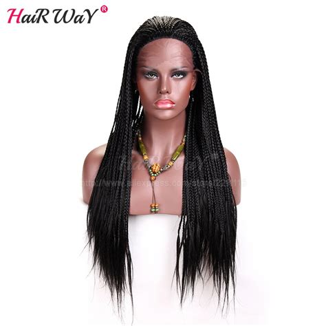 2016 Most Popular Black Braiding Wig Lace Front Synthetic Hair Braided