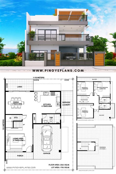 floor plan  storey modern house design philippines house plan
