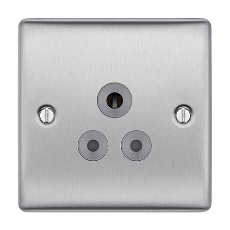 amp  pin  socket nexus brushed steel grey ins bg nbsg