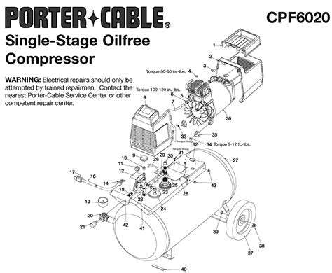 porter cable cpf type  parts  gallon oil  air compressor porter cable compressor