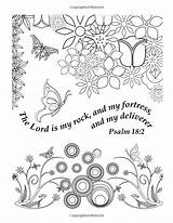 Coloring Adult Pages Bible Butterflies Psalms Amazon Christian Flower Book Beautiful Designs Butterfly Journaling Scripture sketch template