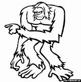 Yeti Bigfoot Sasquatch Colouring Pinta Thecolor Insertion sketch template