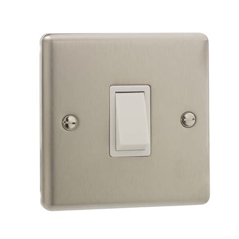 british general stainless steel single  gang light switch double pole
