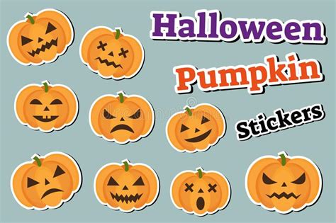 halloween head stickers stock vector illustration of