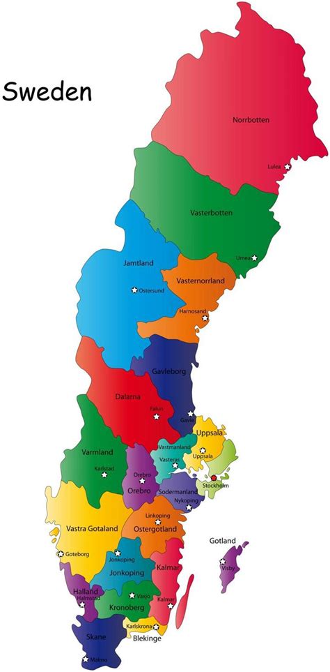sverige kart fylker kart av svenske fylkene nord europa europa