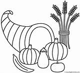 Coloring Wheat Horn Plenty Thanksgiving Sheaf Fall Pages Color Autumn Printable Bigactivities Print Getcolorings Horns Happy sketch template